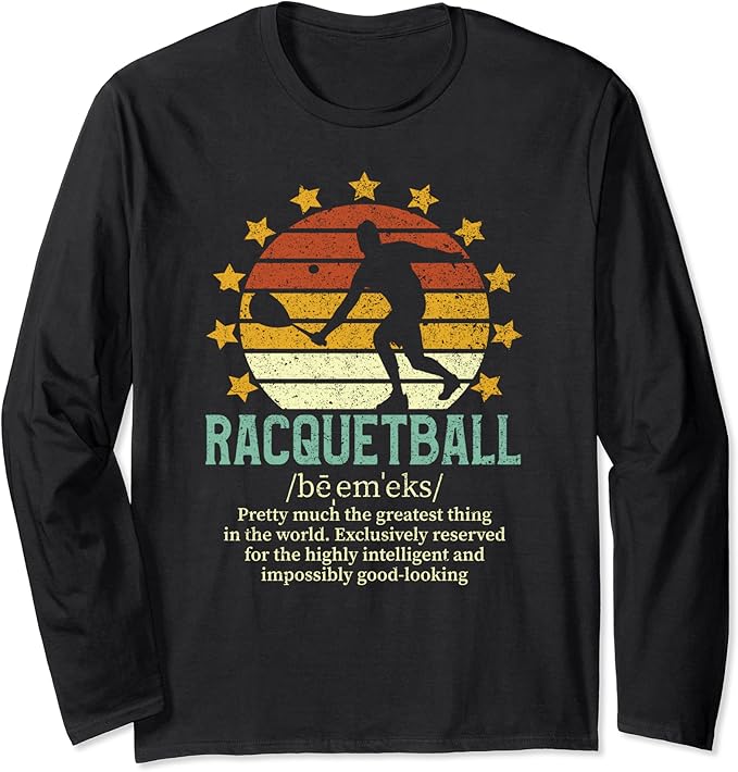 Racquetball Funny Fake Definition Racquetball Player Gift Long Sleeve